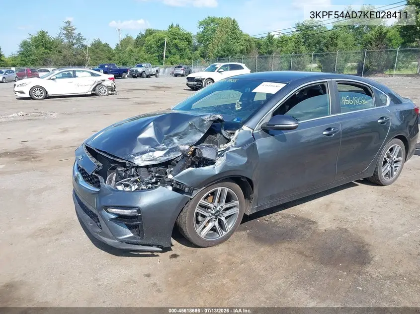 2019 Kia Forte Ex VIN: 3KPF54AD7KE028411 Lot: 45618686