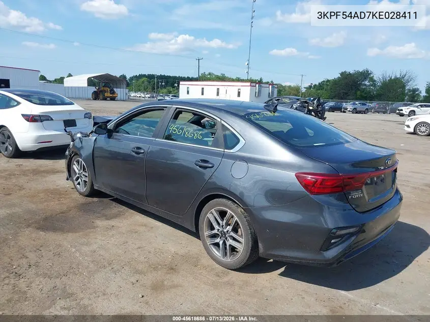 2019 Kia Forte Ex VIN: 3KPF54AD7KE028411 Lot: 45618686
