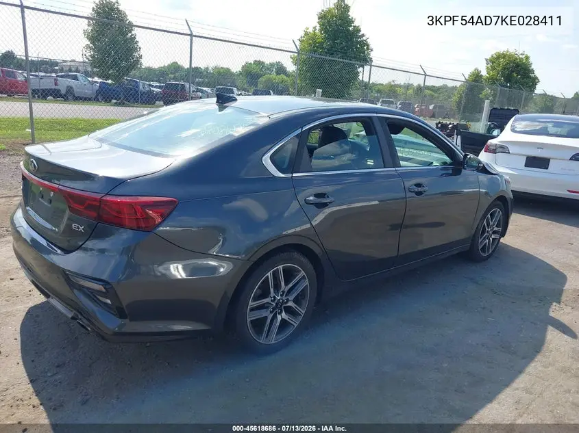2019 Kia Forte Ex VIN: 3KPF54AD7KE028411 Lot: 45618686
