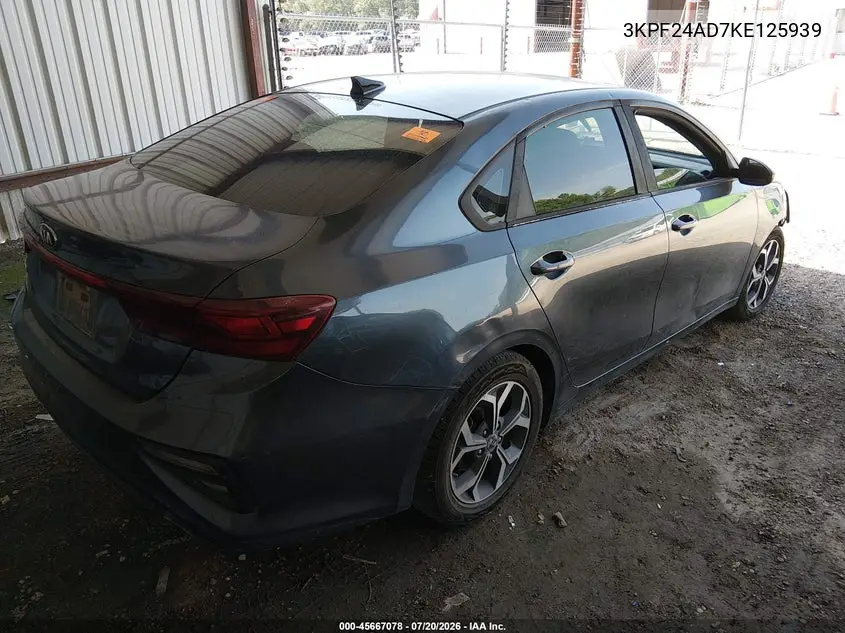 2019 Kia Forte Lxs VIN: 3KPF24AD7KE125939 Lot: 45667078