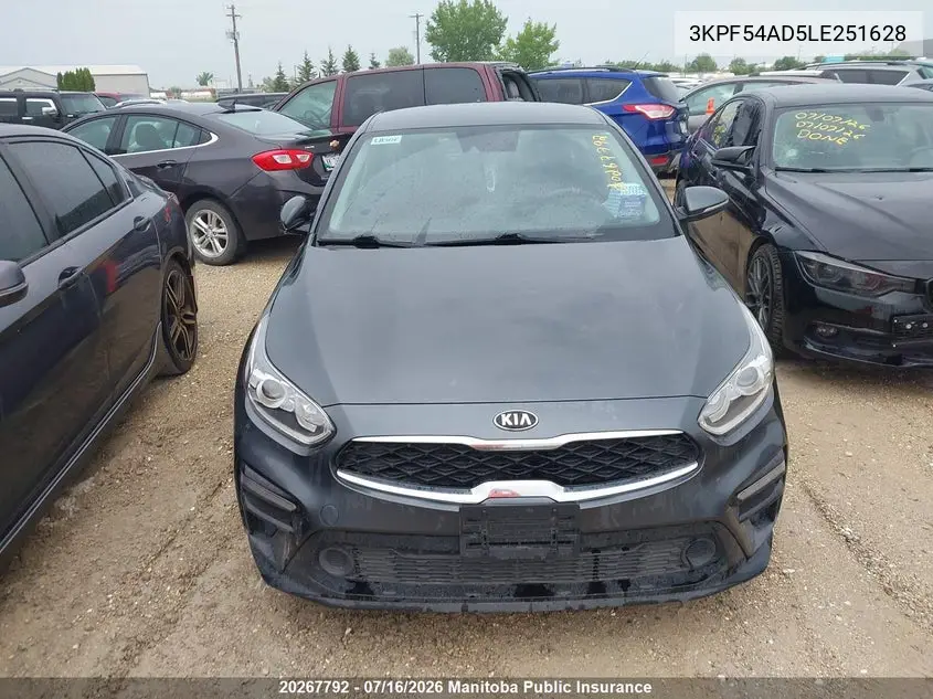 2020 Kia Forte Ex VIN: 3KPF54AD5LE251628 Lot: 20267792