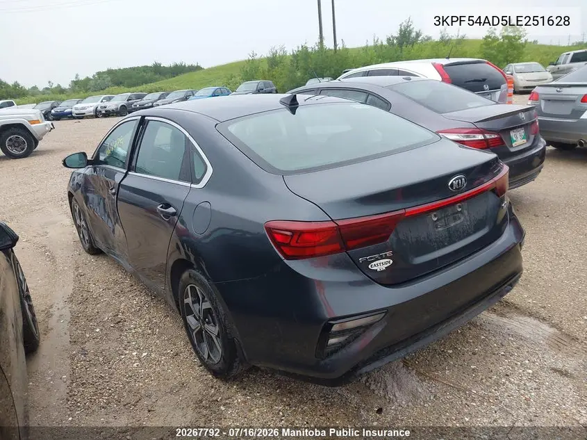 2020 Kia Forte Ex VIN: 3KPF54AD5LE251628 Lot: 20267792