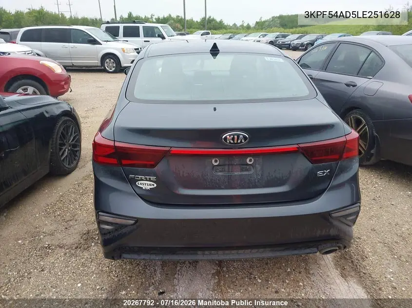2020 Kia Forte Ex VIN: 3KPF54AD5LE251628 Lot: 20267792