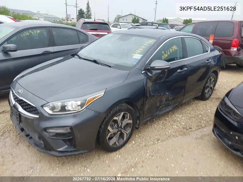 2020 Kia Forte Ex VIN: 3KPF54AD5LE251628 Lot: 20267792