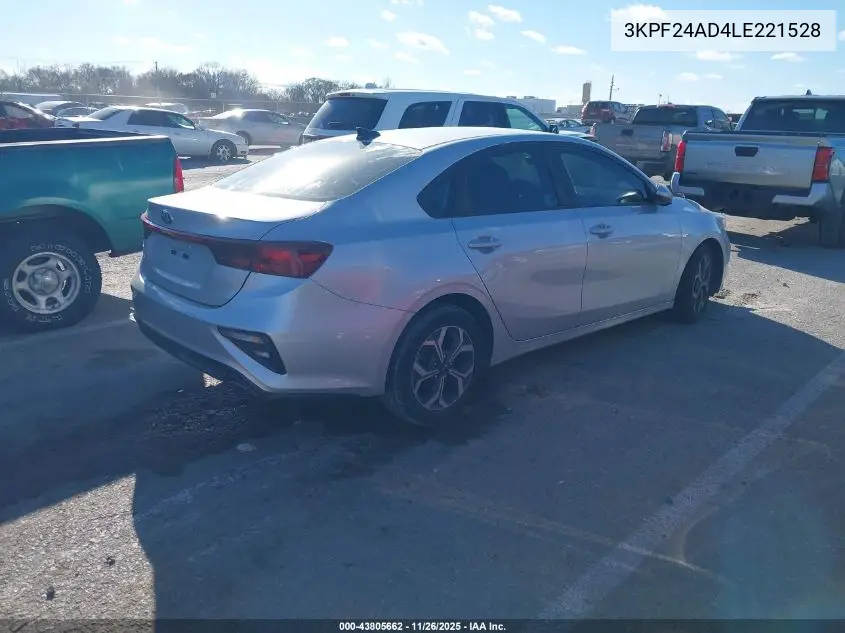 3KPF24AD4LE221528 2020 Kia Forte Lxs
