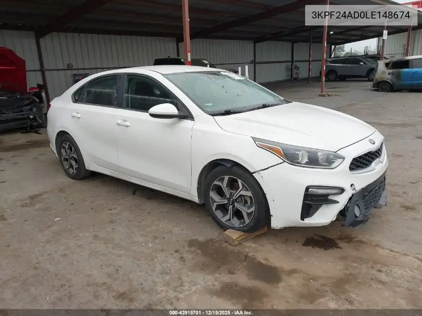 3KPF24AD0LE148674 2020 Kia Forte Lxs