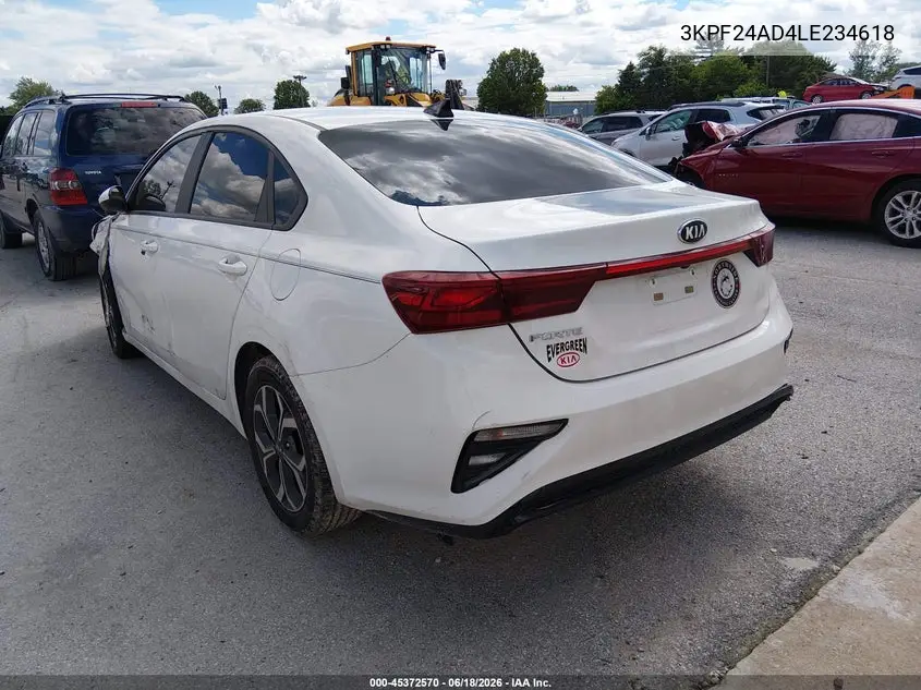 2020 Kia Forte Lxs VIN: 3KPF24AD4LE234618 Lot: 45372570