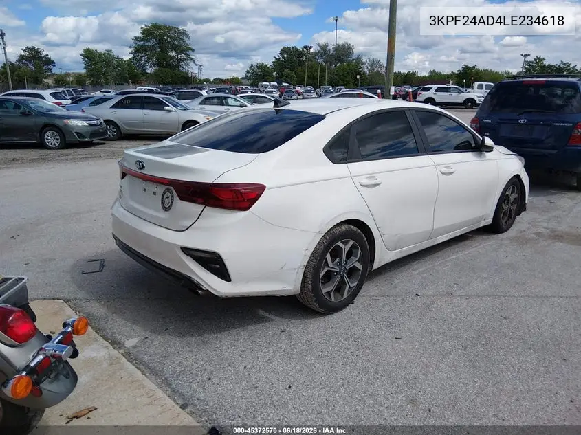 2020 Kia Forte Lxs VIN: 3KPF24AD4LE234618 Lot: 45372570