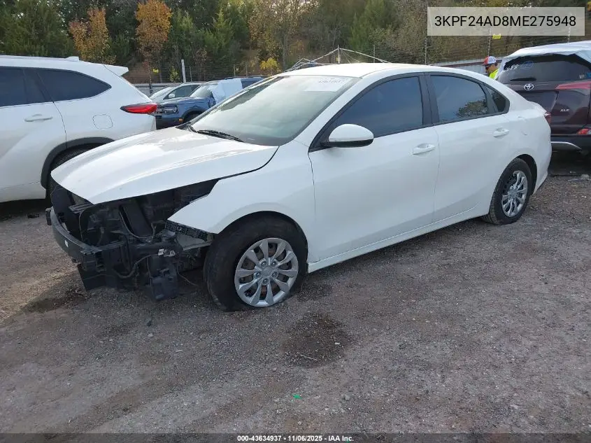 3KPF24AD8ME275948 2021 Kia Forte Fe