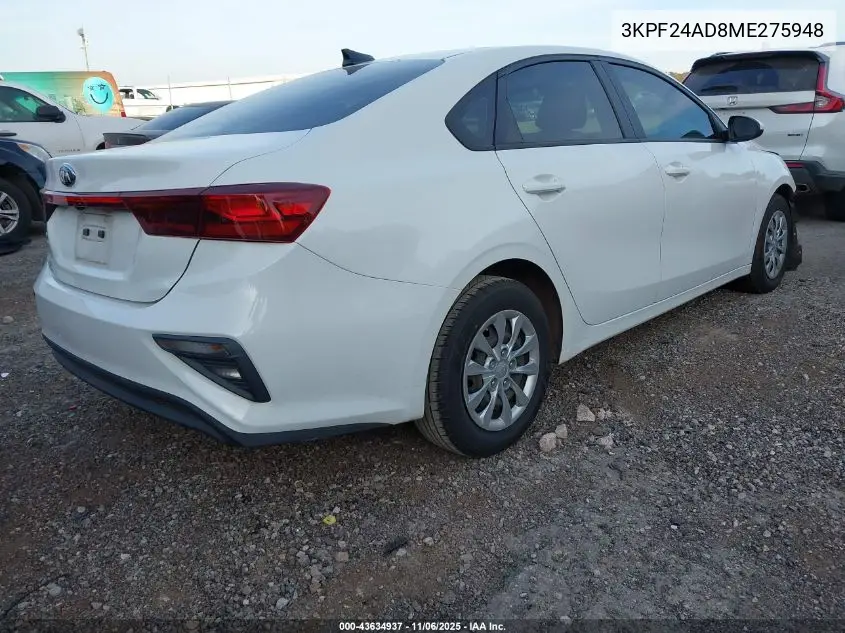 3KPF24AD8ME275948 2021 Kia Forte Fe