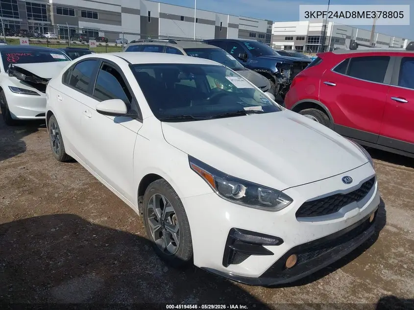 2021 Kia Forte Lxs VIN: 3KPF24AD8ME378805 Lot: 45194546