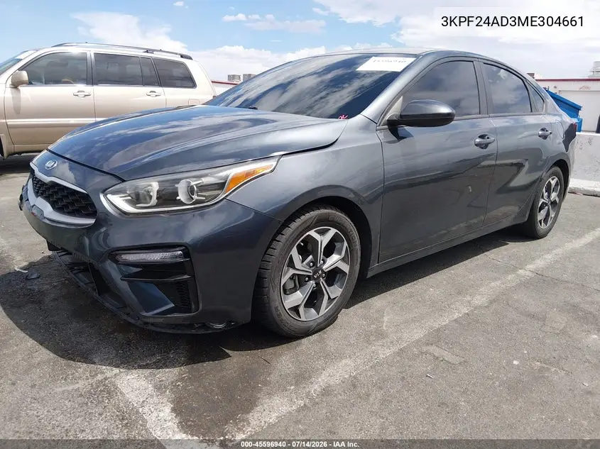 2021 Kia Forte Lxs VIN: 3KPF24AD3ME304661 Lot: 45596940