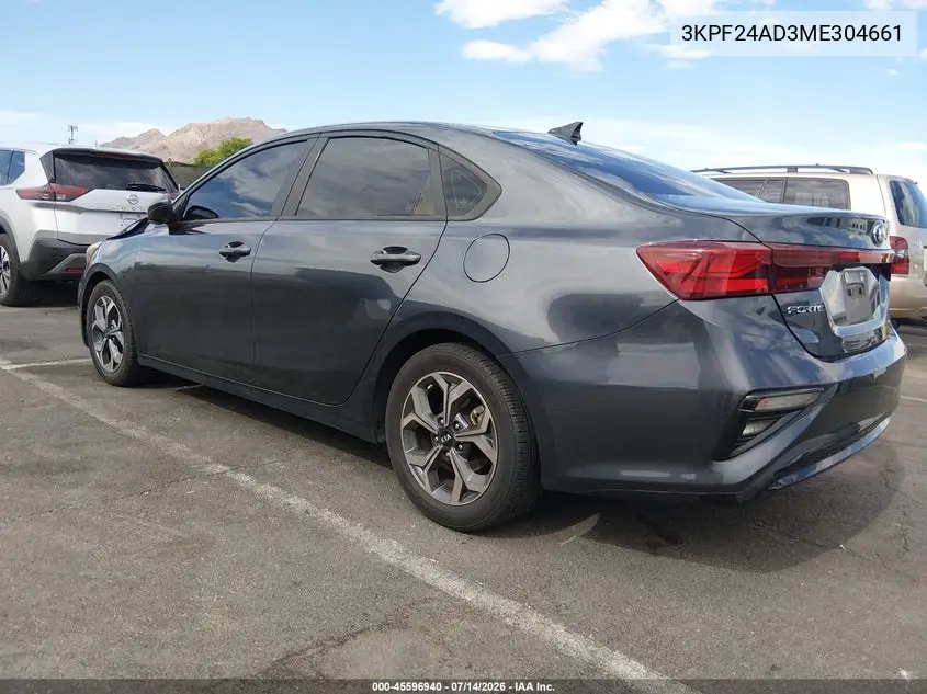 2021 Kia Forte Lxs VIN: 3KPF24AD3ME304661 Lot: 45596940