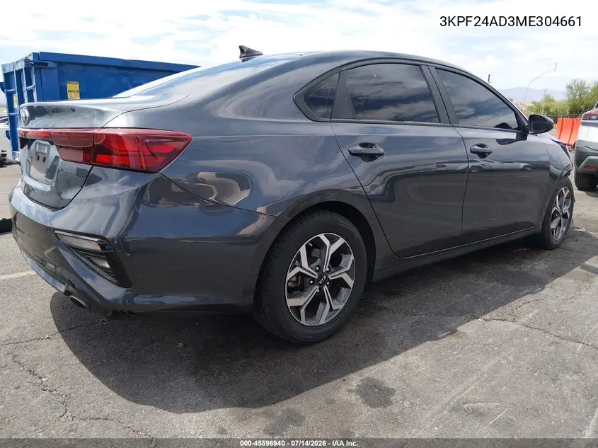 2021 Kia Forte Lxs VIN: 3KPF24AD3ME304661 Lot: 45596940
