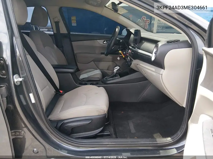 2021 Kia Forte Lxs VIN: 3KPF24AD3ME304661 Lot: 45596940