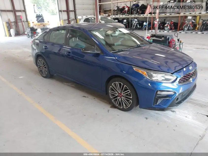 2021 Kia Forte Gt VIN: 3KPF44ACXME380539 Lot: 45625884