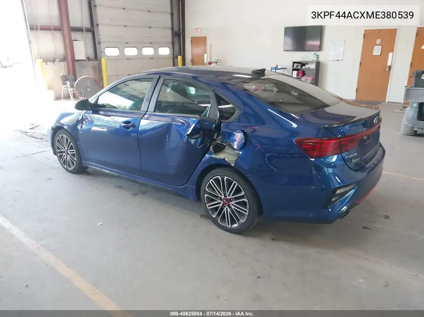 2021 Kia Forte Gt VIN: 3KPF44ACXME380539 Lot: 45625884