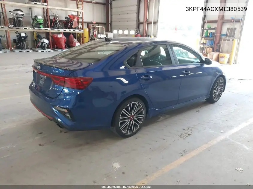 2021 Kia Forte Gt VIN: 3KPF44ACXME380539 Lot: 45625884