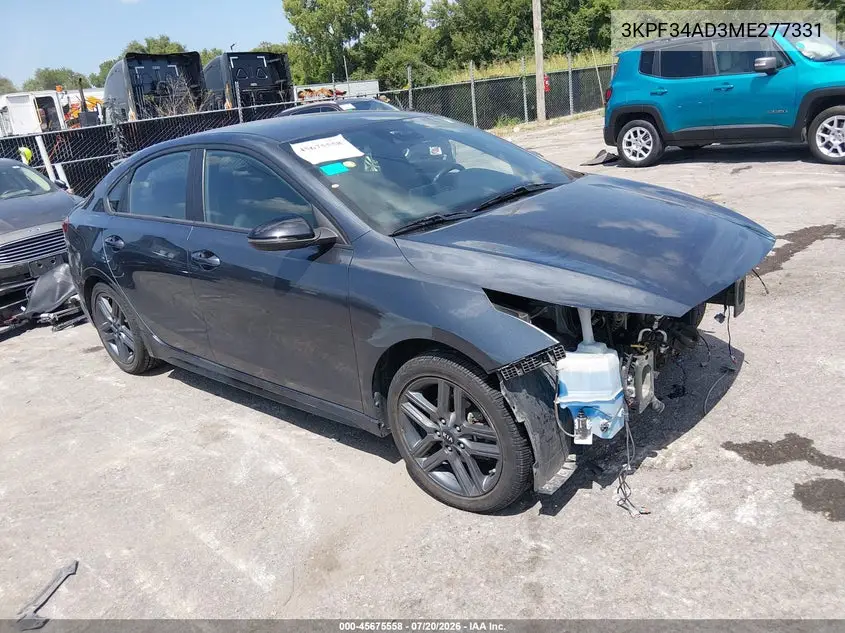 2021 Kia Forte Gt-Line VIN: 3KPF34AD3ME277331 Lot: 45675558