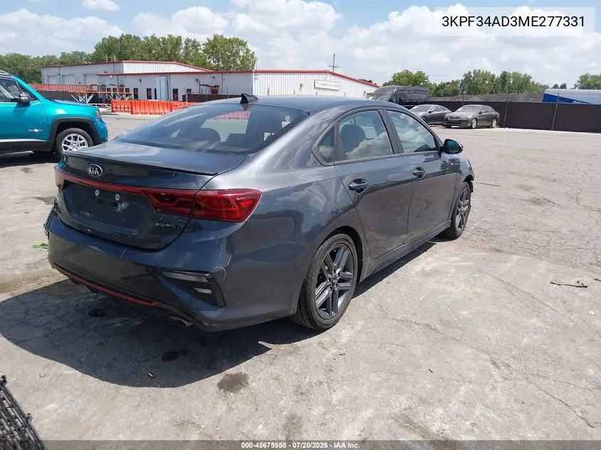 2021 Kia Forte Gt-Line VIN: 3KPF34AD3ME277331 Lot: 45675558