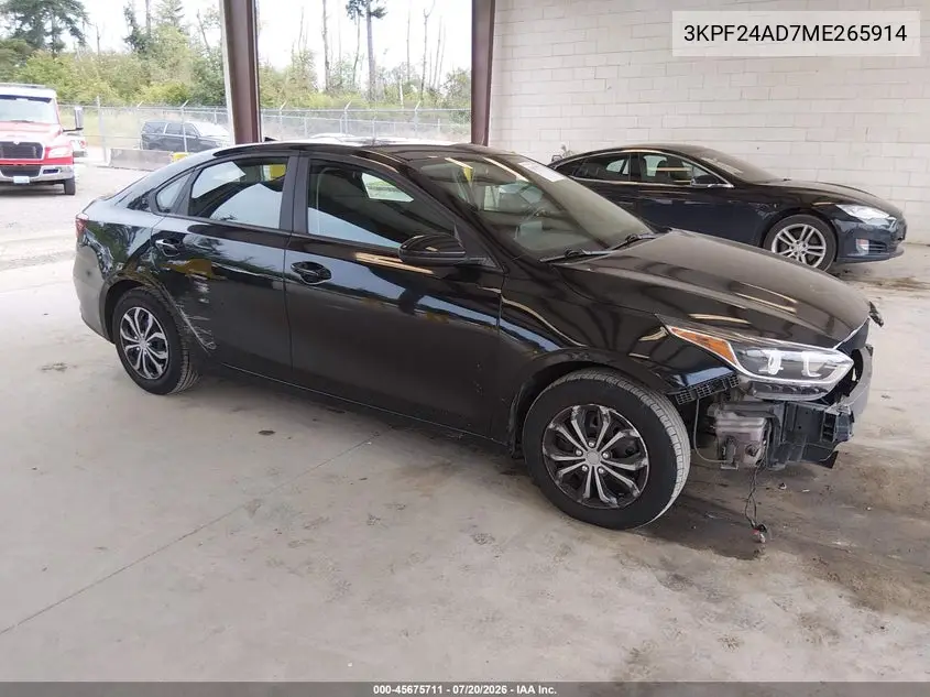 2021 Kia Forte Fe VIN: 3KPF24AD7ME265914 Lot: 45675711