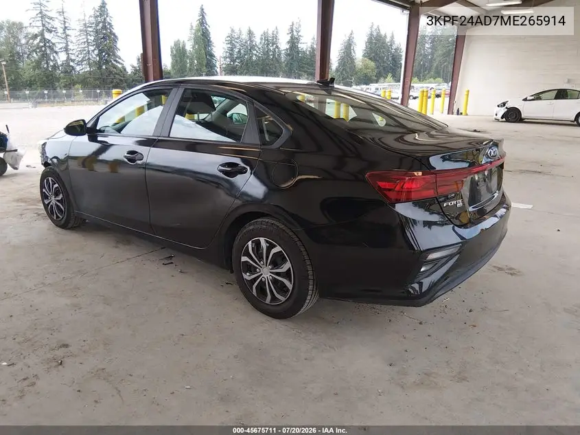 2021 Kia Forte Fe VIN: 3KPF24AD7ME265914 Lot: 45675711