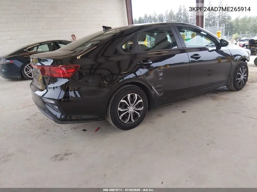 2021 Kia Forte Fe VIN: 3KPF24AD7ME265914 Lot: 45675711