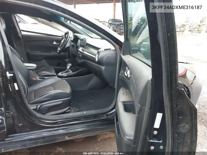2021 Kia Forte Gt-Line VIN: 3KPF34ADXME316187 Lot: 45677672