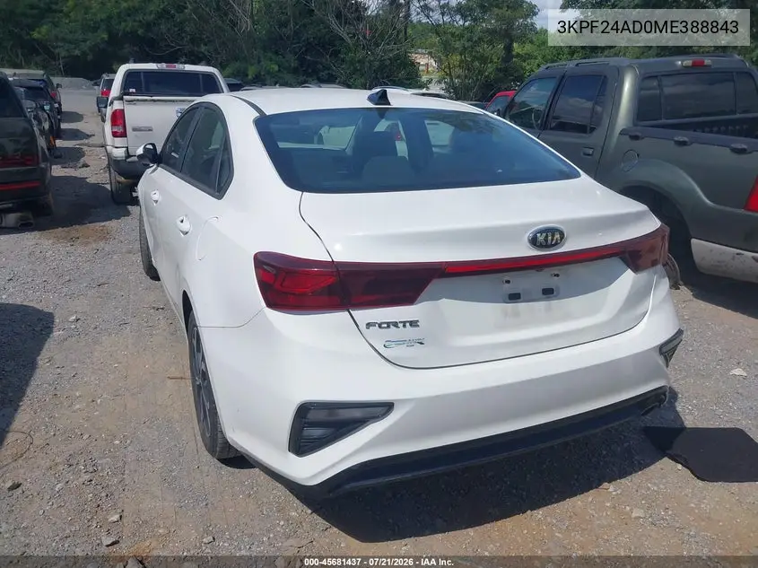 2021 Kia Forte Lxs VIN: 3KPF24AD0ME388843 Lot: 45681437
