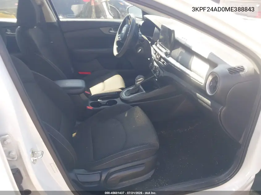 2021 Kia Forte Lxs VIN: 3KPF24AD0ME388843 Lot: 45681437