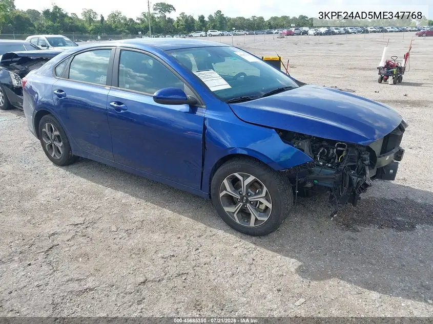 2021 Kia Forte Lxs VIN: 3KPF24AD5ME347768 Lot: 45685350