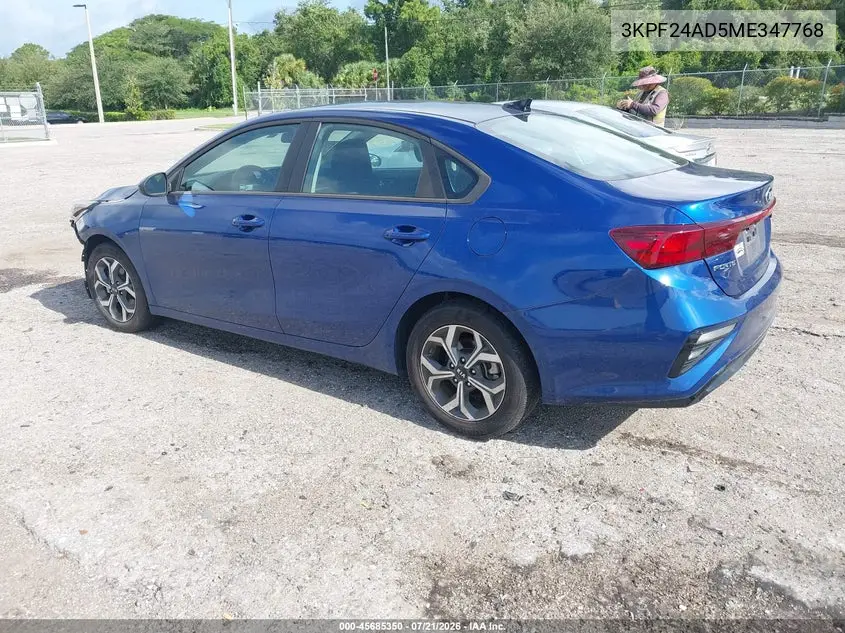 2021 Kia Forte Lxs VIN: 3KPF24AD5ME347768 Lot: 45685350