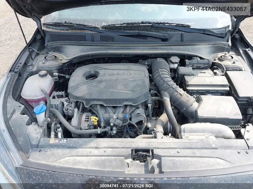 2022 Kia Forte Gt VIN: 3KPF44AC2NE433087 Lot: 30094741