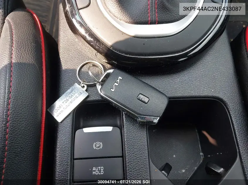 2022 Kia Forte Gt VIN: 3KPF44AC2NE433087 Lot: 30094741