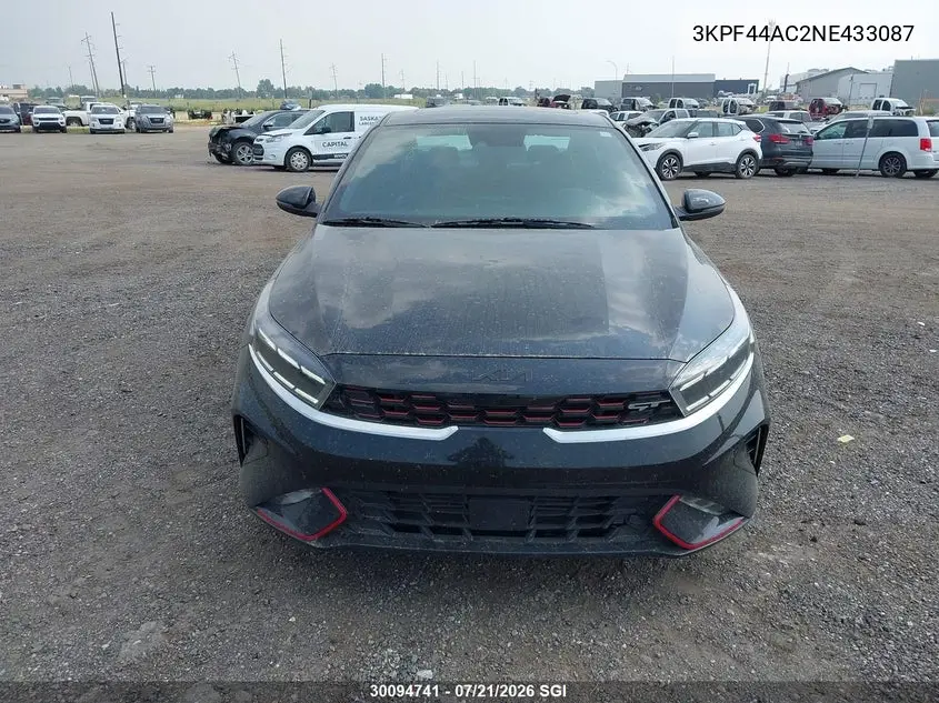 2022 Kia Forte Gt VIN: 3KPF44AC2NE433087 Lot: 30094741