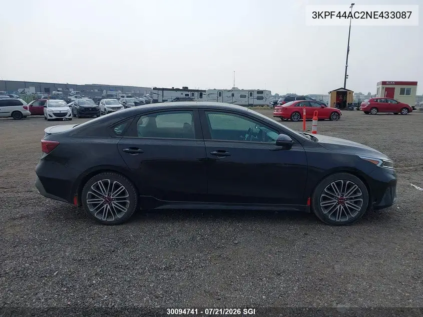 2022 Kia Forte Gt VIN: 3KPF44AC2NE433087 Lot: 30094741