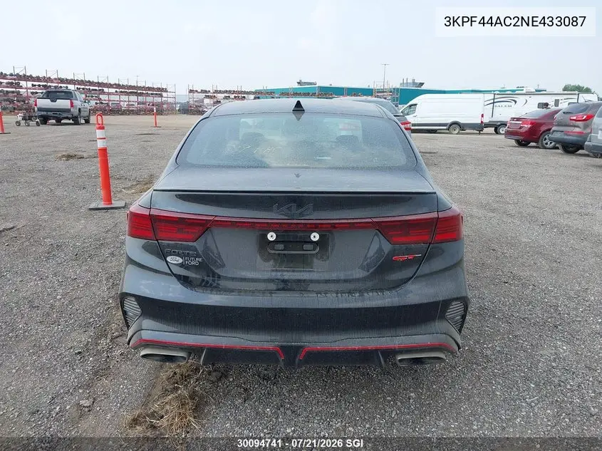2022 Kia Forte Gt VIN: 3KPF44AC2NE433087 Lot: 30094741
