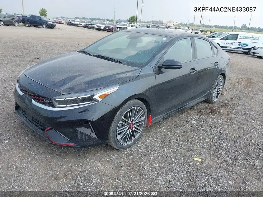 2022 Kia Forte Gt VIN: 3KPF44AC2NE433087 Lot: 30094741