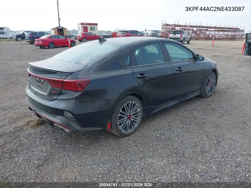 2022 Kia Forte Gt VIN: 3KPF44AC2NE433087 Lot: 30094741