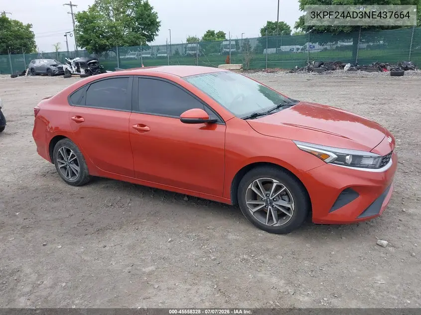 2022 Kia Forte Lxs VIN: 3KPF24AD3NE437664 Lot: 45558328