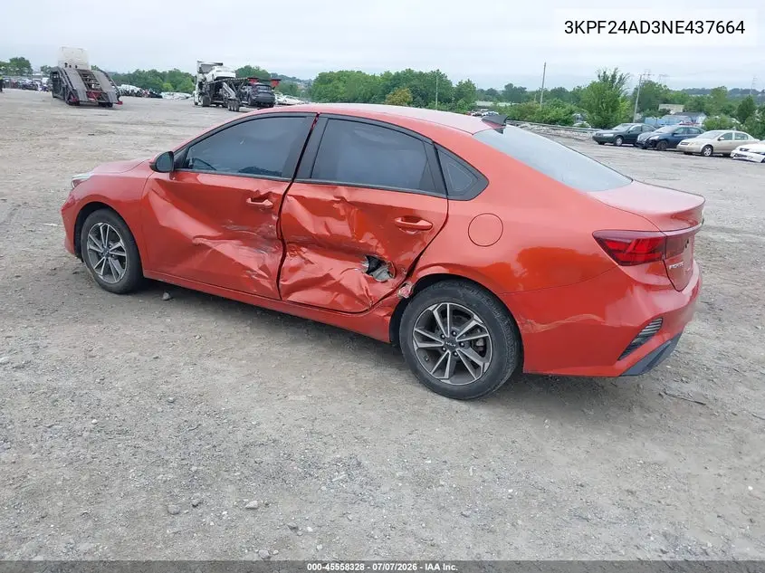2022 Kia Forte Lxs VIN: 3KPF24AD3NE437664 Lot: 45558328
