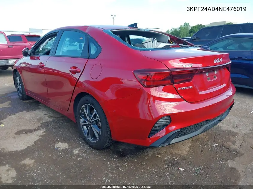 2022 Kia Forte Lxs VIN: 3KPF24AD4NE476019 Lot: 45630763