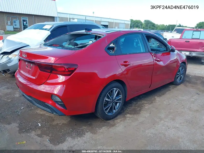 2022 Kia Forte Lxs VIN: 3KPF24AD4NE476019 Lot: 45630763