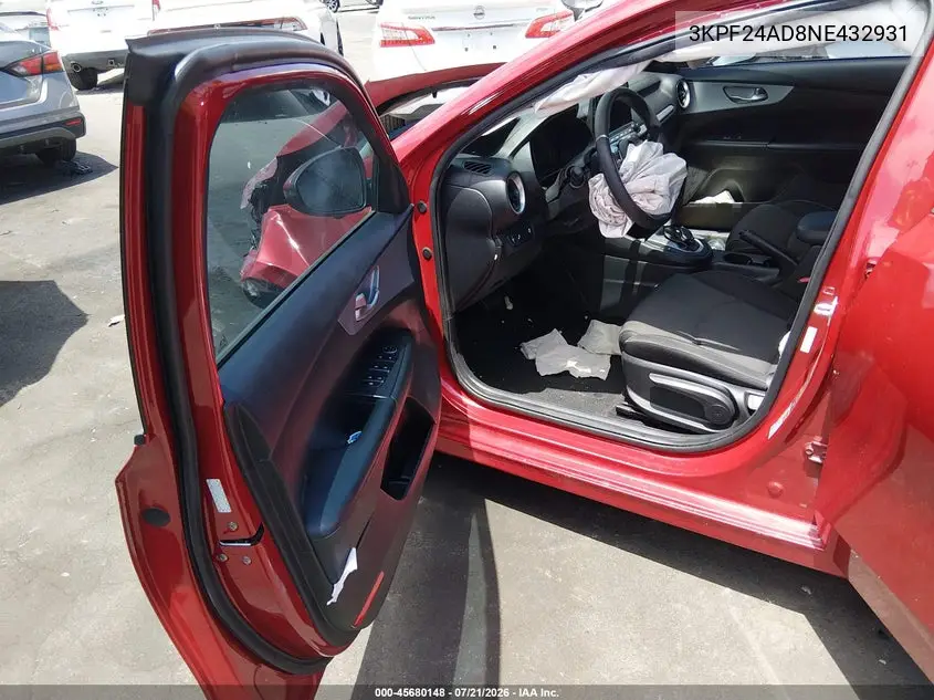 2022 Kia Forte Lxs VIN: 3KPF24AD8NE432931 Lot: 45680148
