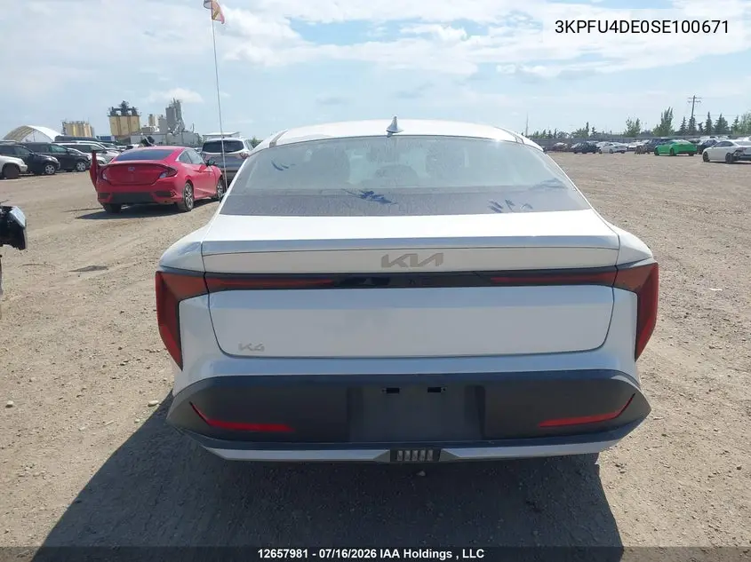 2025 Kia K4 Ex/Ex+ VIN: 3KPFU4DE0SE100671 Lot: 12657981