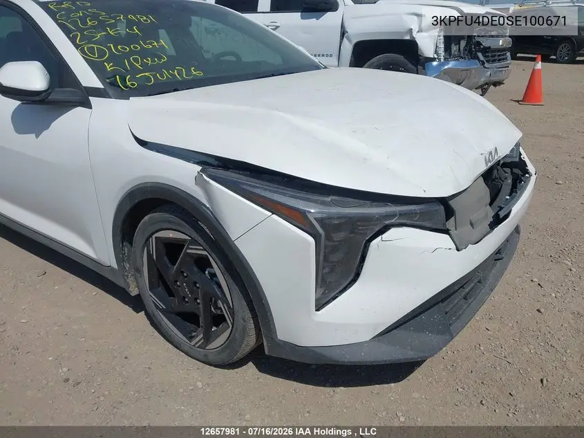 2025 Kia K4 Ex/Ex+ VIN: 3KPFU4DE0SE100671 Lot: 12657981