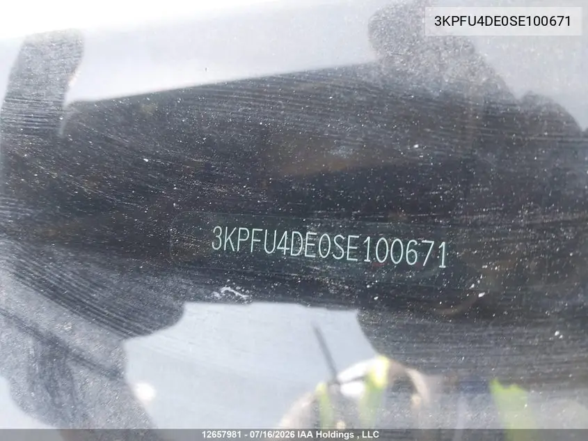 2025 Kia K4 Ex/Ex+ VIN: 3KPFU4DE0SE100671 Lot: 12657981