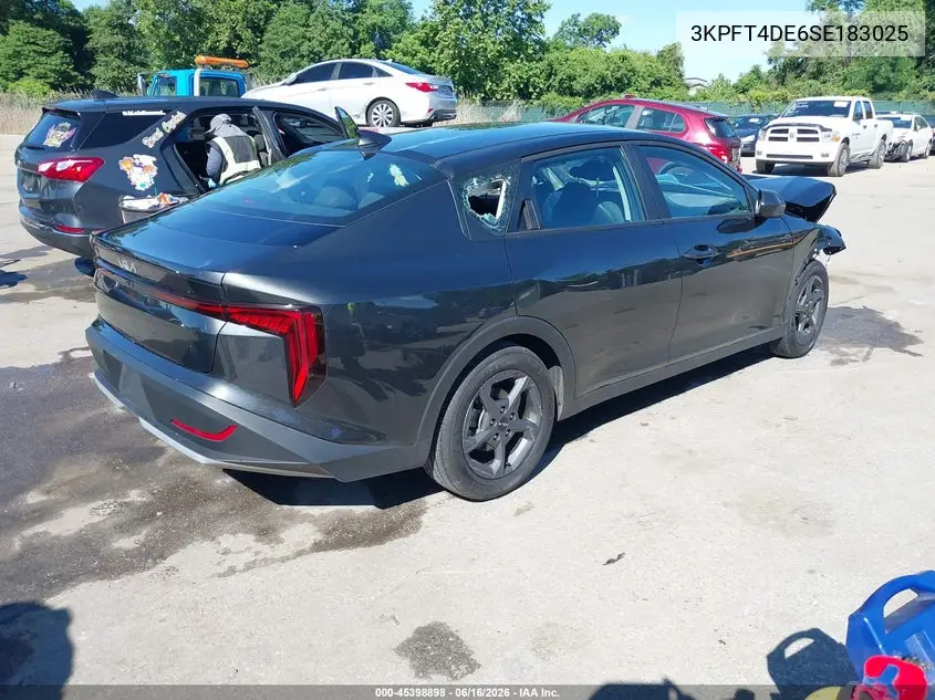 2025 Kia K4 Lxs VIN: 3KPFT4DE6SE183025 Lot: 45398898