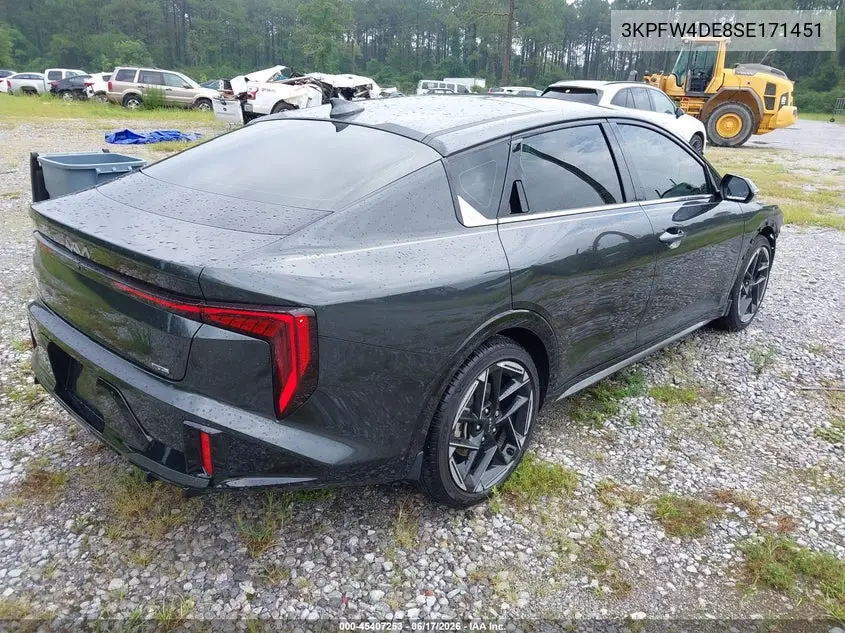 2025 Kia K4 Gt-Line VIN: 3KPFW4DE8SE171451 Lot: 45407253