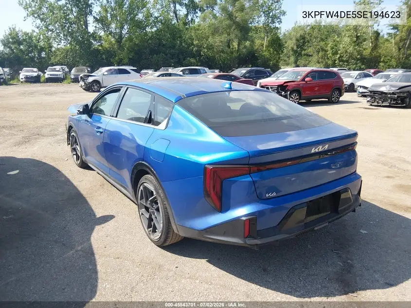 2025 Kia K4 Gt-Line VIN: 3KPFW4DE5SE194623 Lot: 45543701